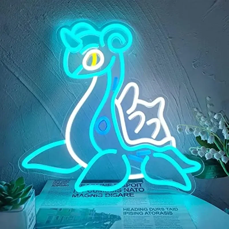 Funny Anime LED Neon Sign Cartoon Game Neon Light for Bedroom Dimmable Neon Wall Light Game Room Halloween Birthday Party Decor