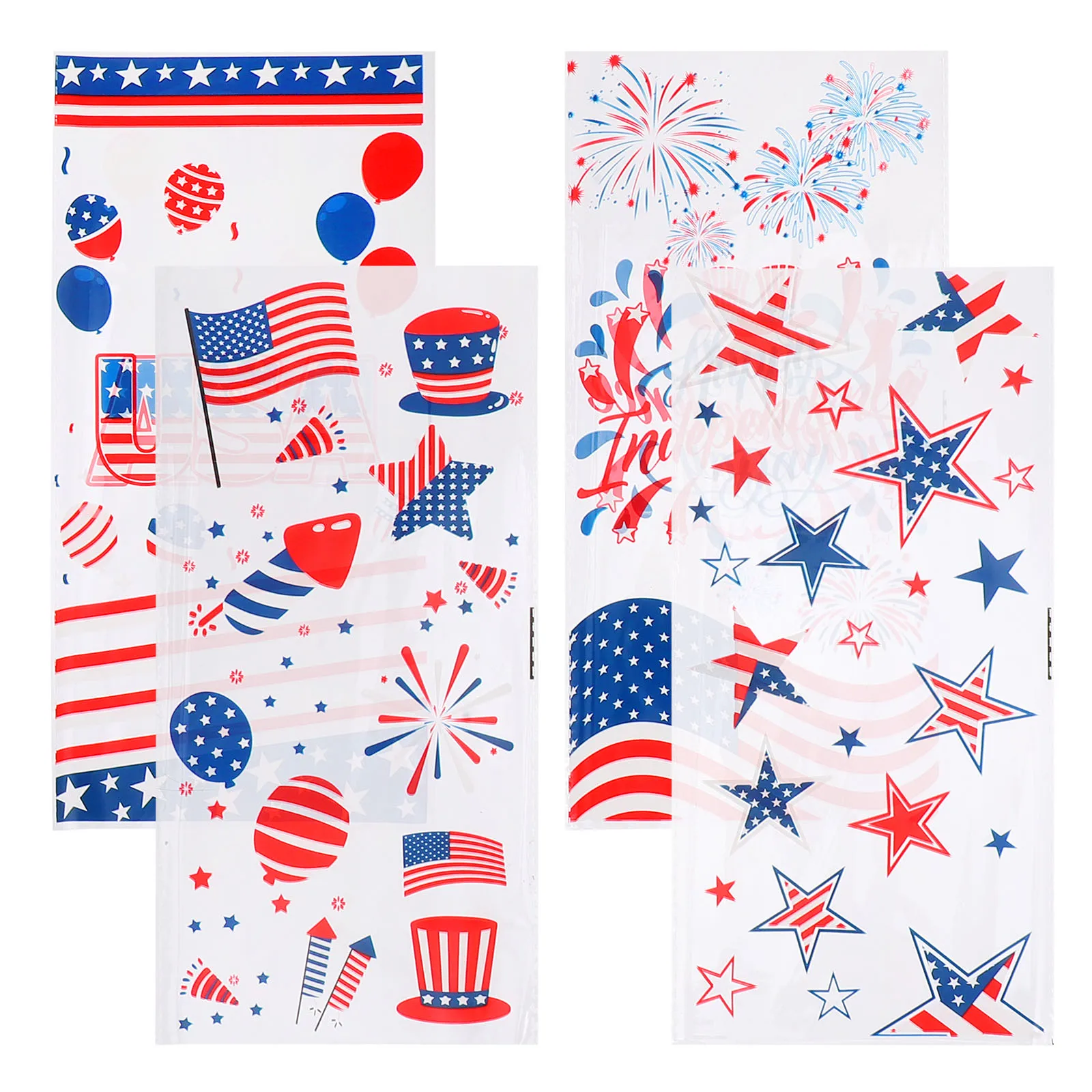 

100PCS Clear Flag Dessert Treats Packaging Gift Party Holidays Snacks Clear For Packaging Plastic Bags Cookie Bags