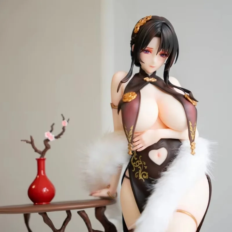 

28cm BearPanda Action Figure in Cheongsam Original PVC Cartoon Model Doll Collectible Toy for Decoration QWIOOE