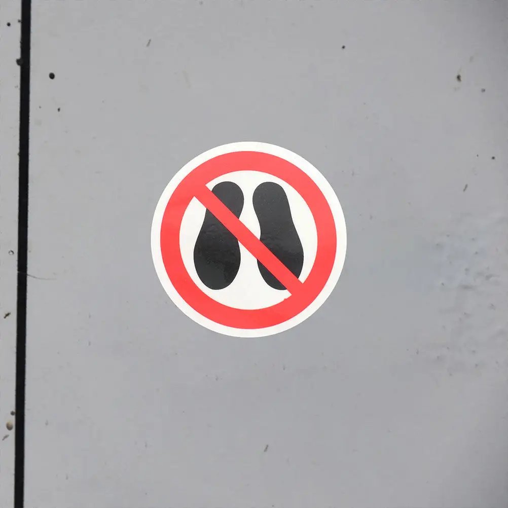 3Pcs Step Sticker No Decals Round Do Not Adhesive Stepping Circle Dont Caution Sign Labels De Impresora Warning Sign Sticker
