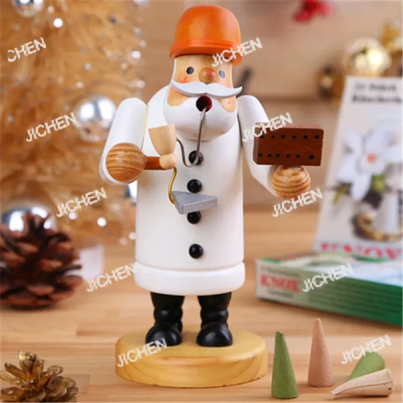 

JC JC Christmas Wooden Smoke Blowing Doll Incense Burner Plumber Puppet Handicraft Decoration Home Decoration Accessories A1067