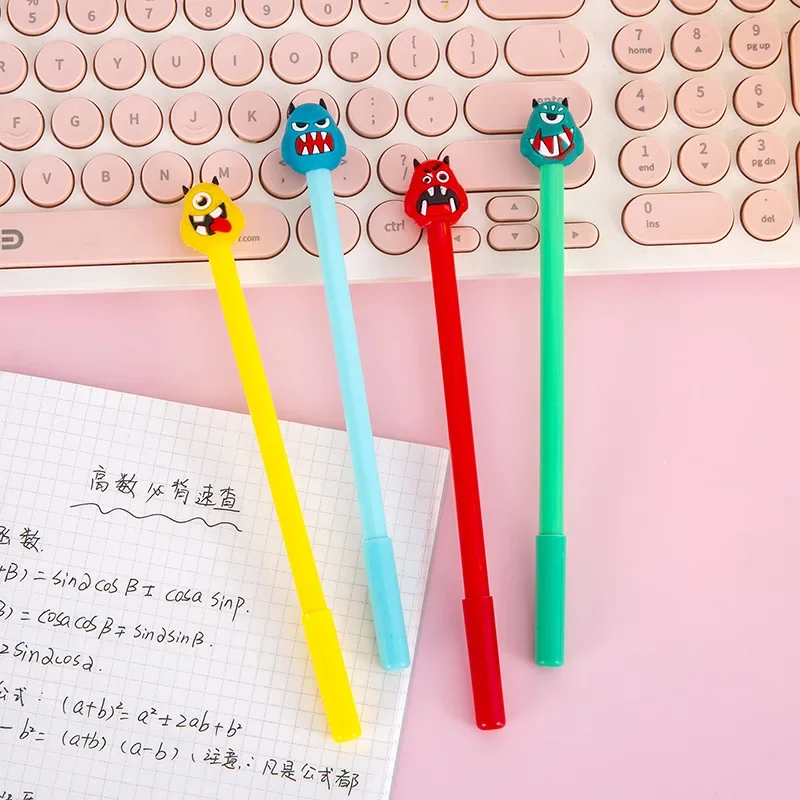 24Pcs Novelty Creative Funny Ghost Head Monster Ghost Neutral Pen, Student Stationery Prizes Gifts Gifts Rewards