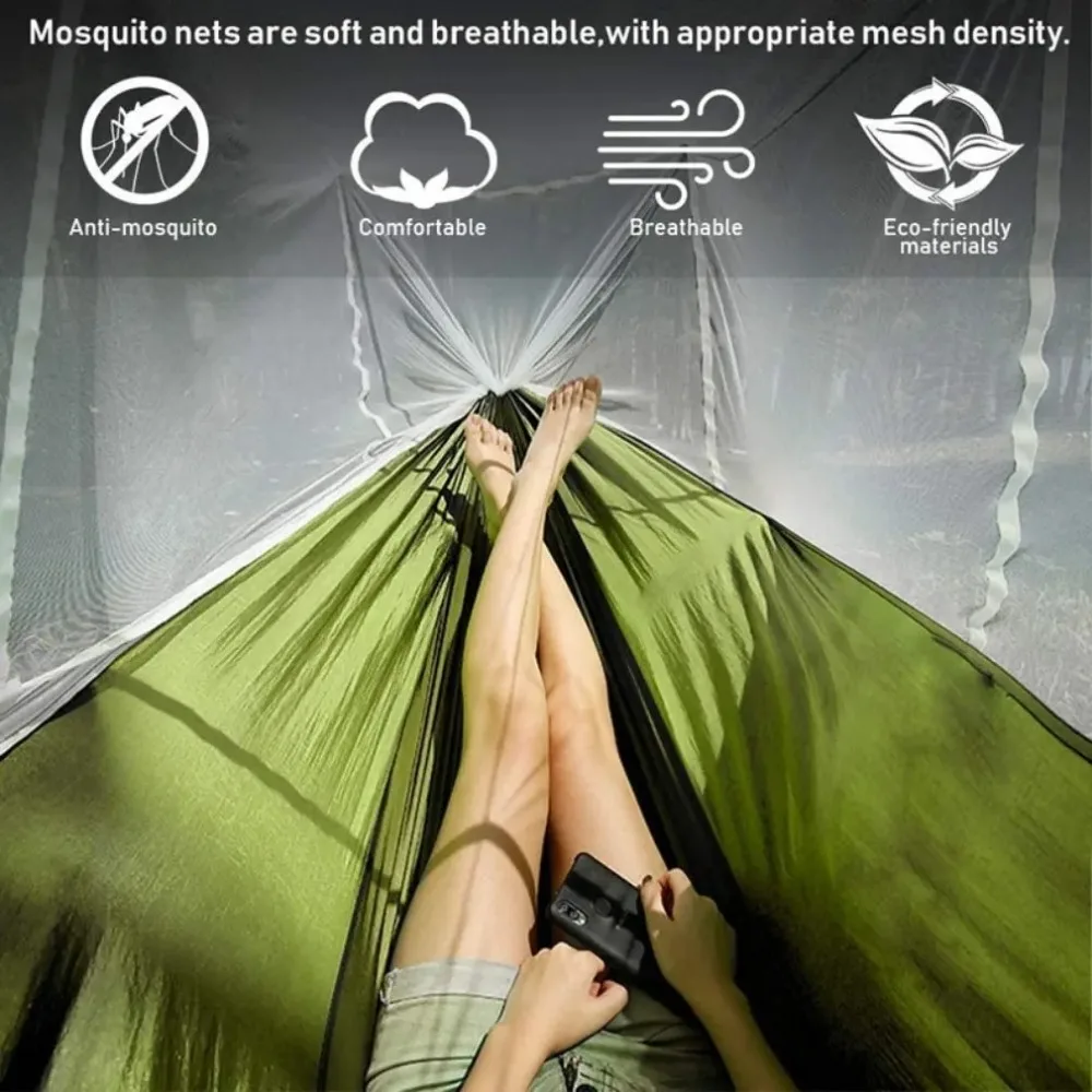 Outdoor Camping Hammock Automatic Quick-Opening Swing Lightweight Portable With Mosquito  Net 250X120Cm Sleeping Tent Hammock