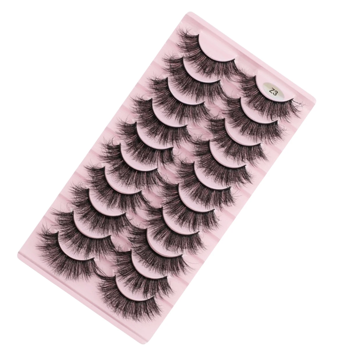 10 pairs of messy one-piece false eyelashes, multi-layered thick and crossed faux mink false eyelashes