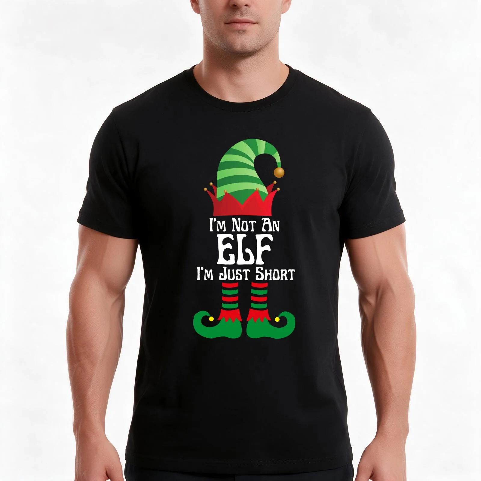 I'm Not An Elf I'm Just Short T-Shirt Summer Casual Cotton Tee Oversized Streetwear Tops Vintage Graphic Print 100% Cotton