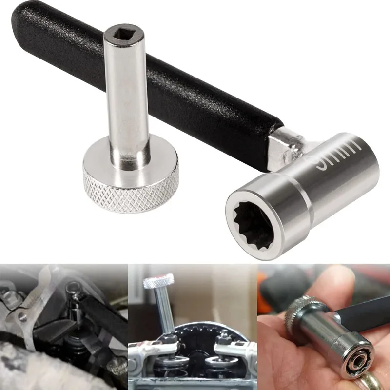 Valve Tappet Engine Adjuster Adjustment Tool for Motorcycles, ATVs & Scooter Gy6, 9mm Lock Nut Wrench with 3mm Tappet Adjuster