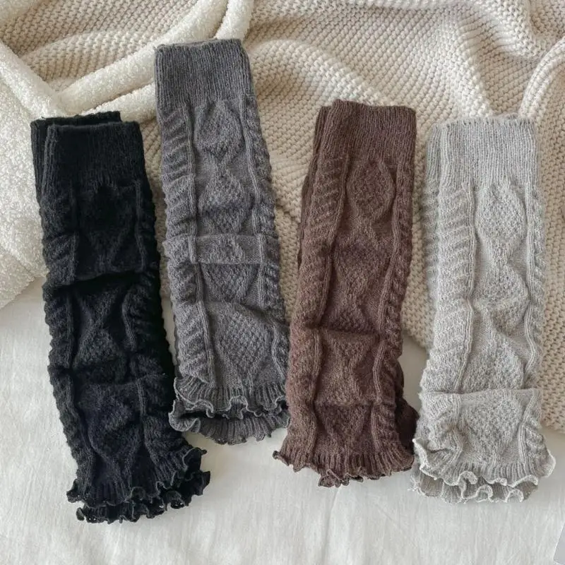 L5YC Estética Estética Cabe cable Femenina Estecadura pierna Stretch Covers Boot Covers Sweet Rusfled Trims Plised