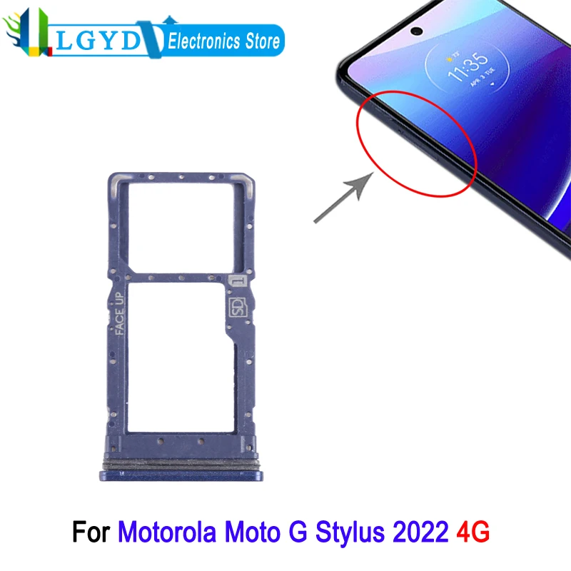 SIM + Micro SD Card Tray For Motorola Moto G Stylus 2022 4G Version Phone SIM Card Tray Replacement Part