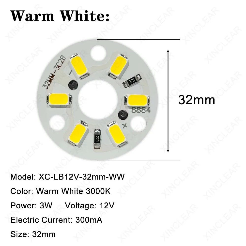 High Quality LED Light Board 12V 3W Natural Warm White Dia 32MM SMD 5730 Chips For DIY Bulb Circular Transformation Light Source