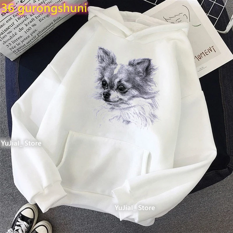 2024 Schnauzer/Seymour/Yorkshire Terrier/Chihuahua Print Cap Hoodie Women Dog Lover Sweatshirt Femme Harajuku Kawaii Tracksuit