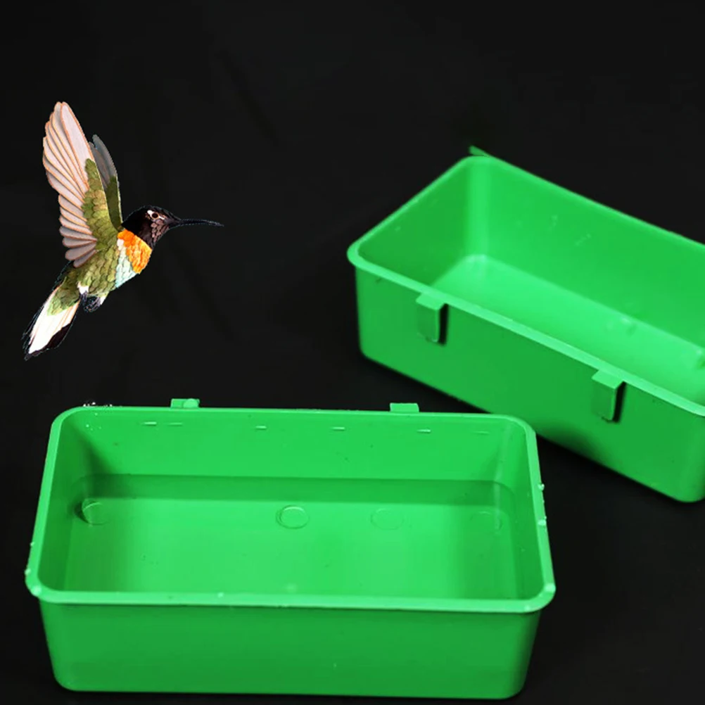 

2Pcs Colorful Bird Bath Tub Plastic Water Bowl for Parrot Shower Basin Pet Bathing Accessories Small Bird Feeder Green