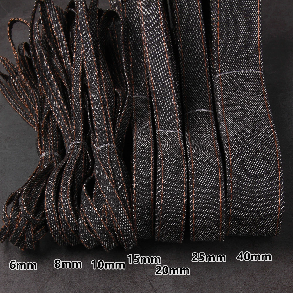 5 Meter Denim-Gurtband, flaches Cowboy-Stoffseil für DIY-Bastelarbeiten, Halsketten, Haaraccessoires, Heimdekoration. – Detail 3