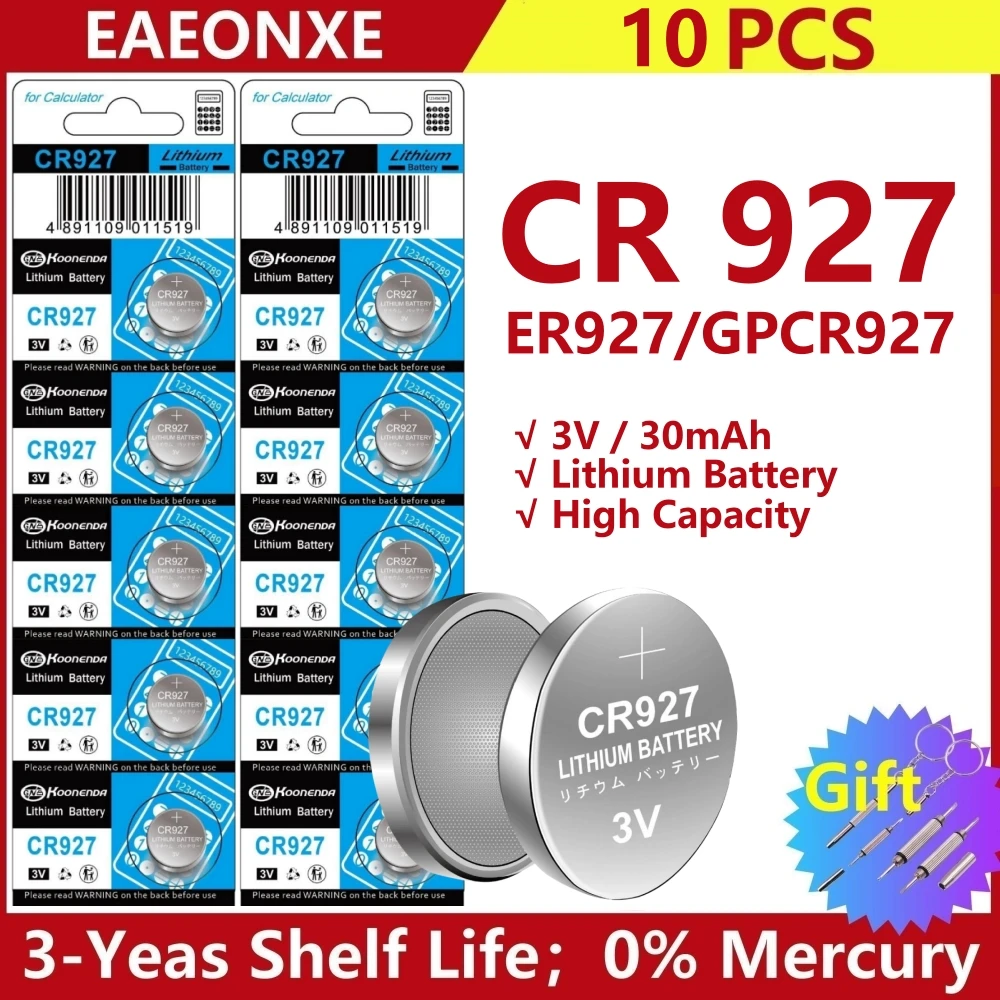 

10pcs CR927 Button Cell Batteries 927 3V Lithium Batteries for Remote Toys Watch Battery