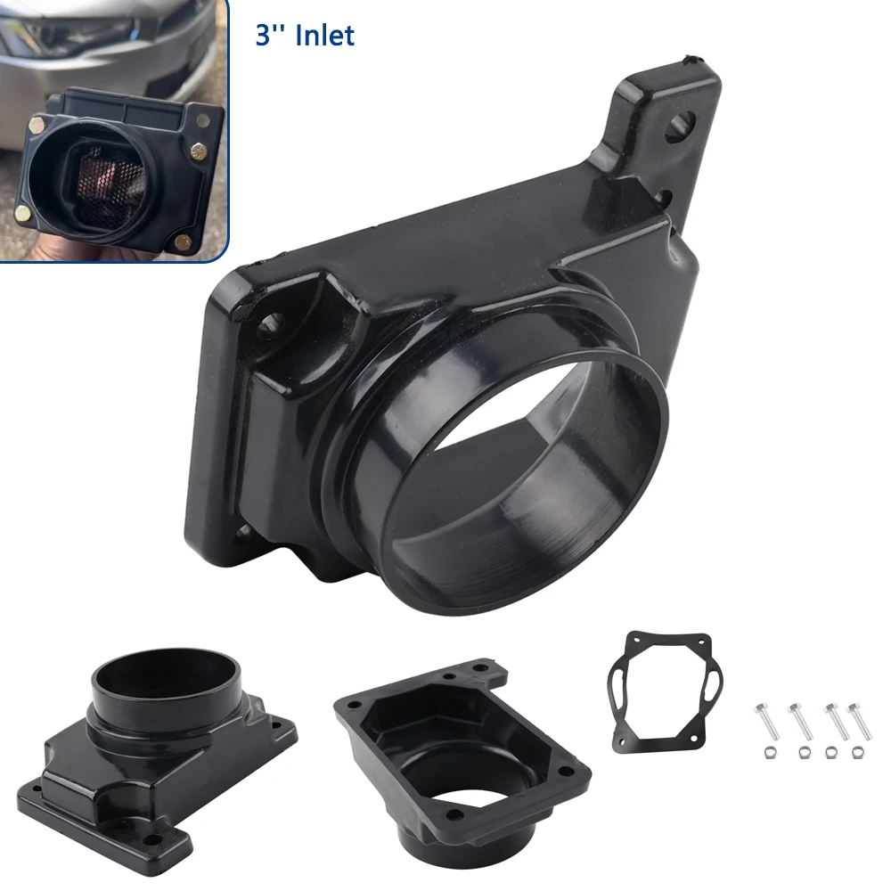 Adaptador de Sensor de Flujo de Aire de Entrada de 3'' con Filtro MAF para Eclipse/99-03 Galant/01-06 Stratus Coupe/01-05 Sebring Coupe 2.4L I4/3.0L V6