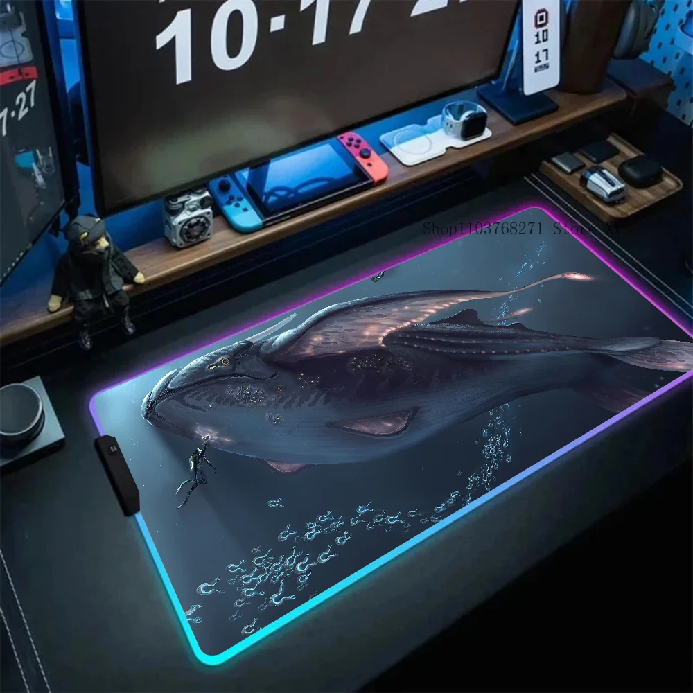 Game S -Subnautica Mousepad XXL RGB Gaming Mouse Pads HD Black Gamer Accessories Large LED