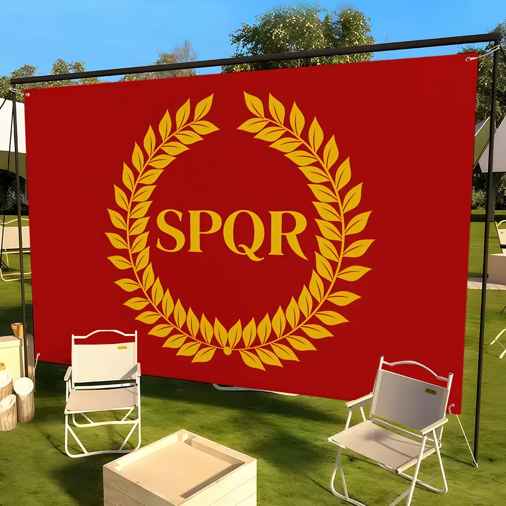 علم الإمبراطورية الرومانية SPQR مناسب لغرفة النوم في الهواء الطلق هدية لتزيين الحفلات ومهرجان التخييم والنزهات