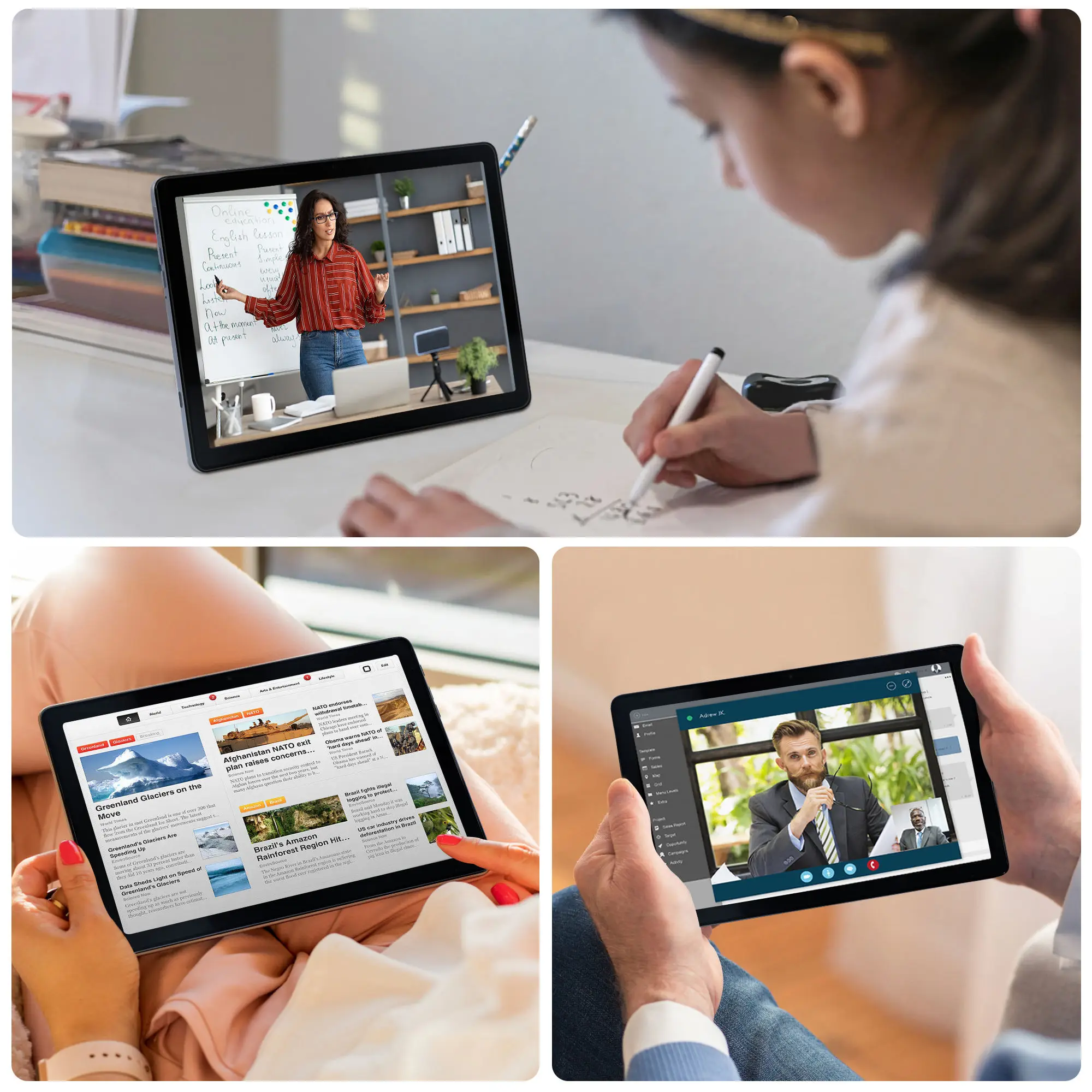Versión Global 10,1 pulgadas totalmente metálico Android Tablet Pc resistente 4GB RAM 128GB ROM Wifi 6 5000mAh nuevas almohadillas educativas Tanlet