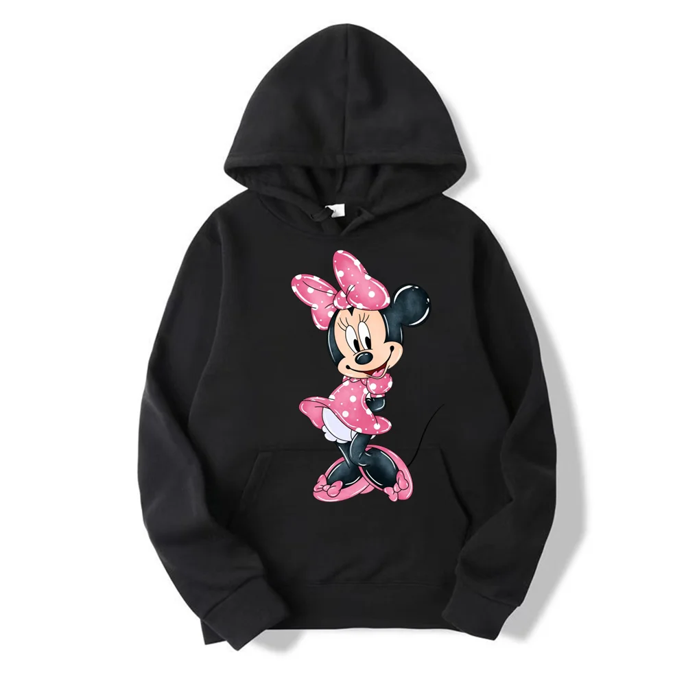 New Fashion Woman Pullover Cartoon Anime Disney Minnie Mouse Ladies Hoodies Autumn Winter Couple Sweatshirt Clothing Hot Sale