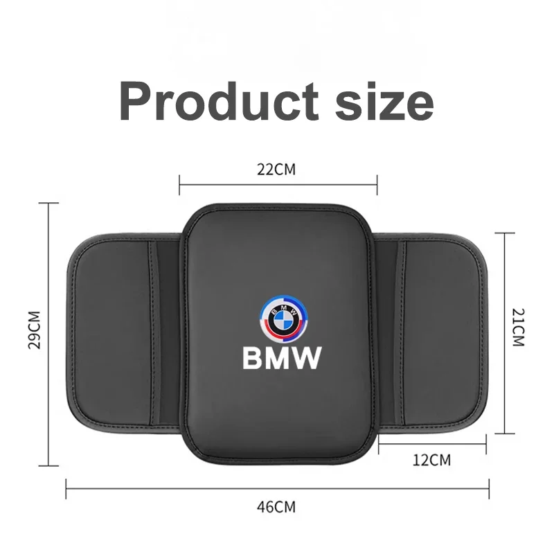 Couro Car Armrest Box Pad, Arm Rest Mat, Bolso de armazenamento para BMW M E34 E36 E60 E90 E46 E39 E70 F10 F20 X5 X6 X1 M3 M5 M6