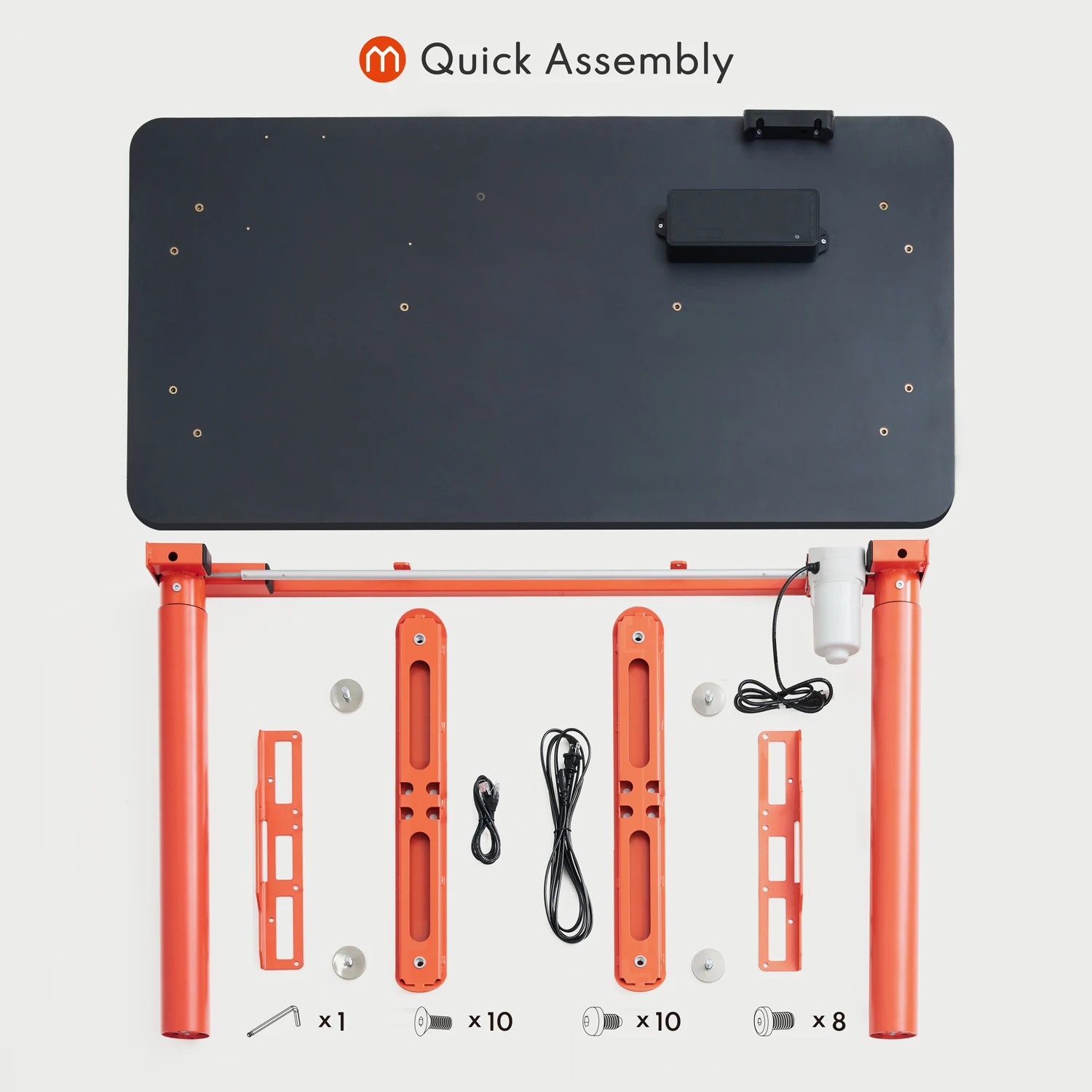 Standing Desk Frame - Single Motor Height Adjustable Base (Ergonomic Office Furniture, Electric Lift System