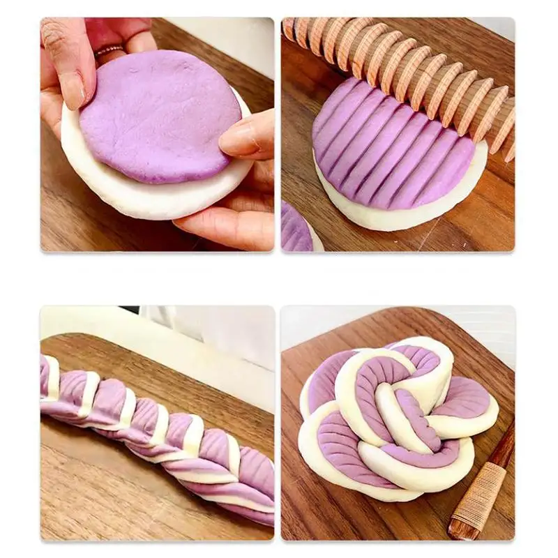 Creative Rolling Pin With Screw Thread Design Wooden Embossing Roller Threaded Decoration Pastry Kitchen Baking Supplies