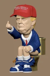 Donald Trump Figures Dolls Trump Squatting Toilet Pen Holders President Models for Fans Gifts Home Office Desktable Decoration