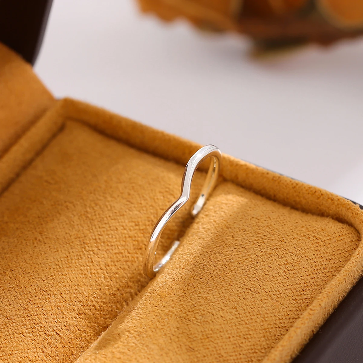 حلقات افتتاح هندسية ، على شكل V ، فضة إسترليني ، بسيطة ، رائعة ، أنيقة ، R313 #3