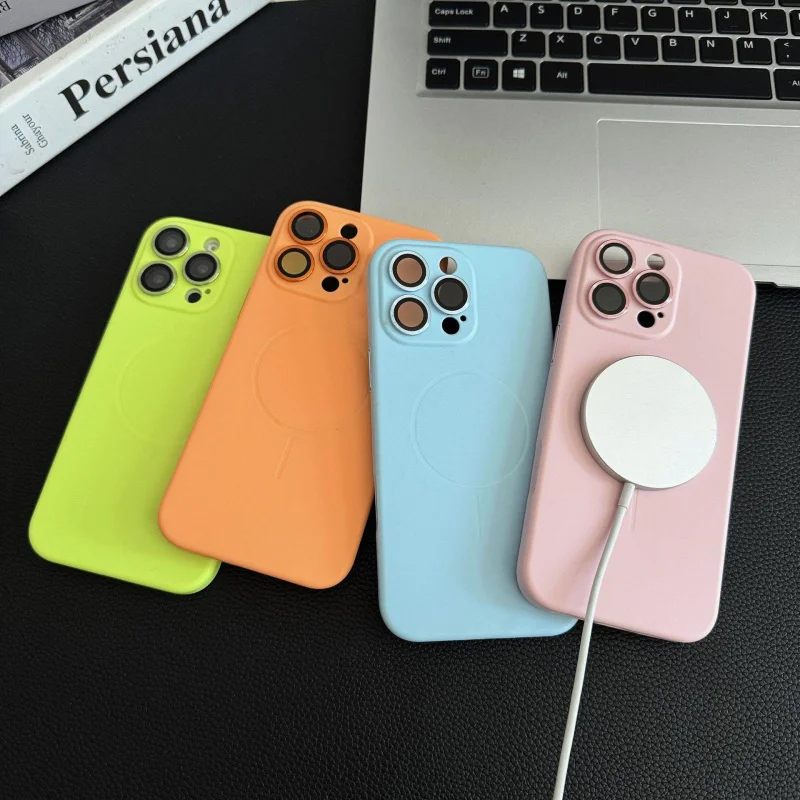 Suitable for high-end Apple 16promax phone case 15pro magnetic suction 14/13 soft rubber case with all inclusive buttons