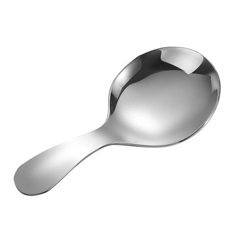 Cute Stainless Steel Spoon Short Handle Gold Ice Cream Tea Coffee Spoon Kids Spoon Kitchen Condiment Spice Scoop