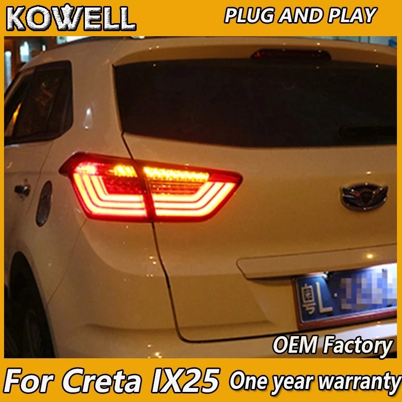 KOWELL Car Styling for Hyundai IX25 2014-2017 Taillights Creta Tail Light Rear Lamp DRL+Brake+Park+Signal Stop