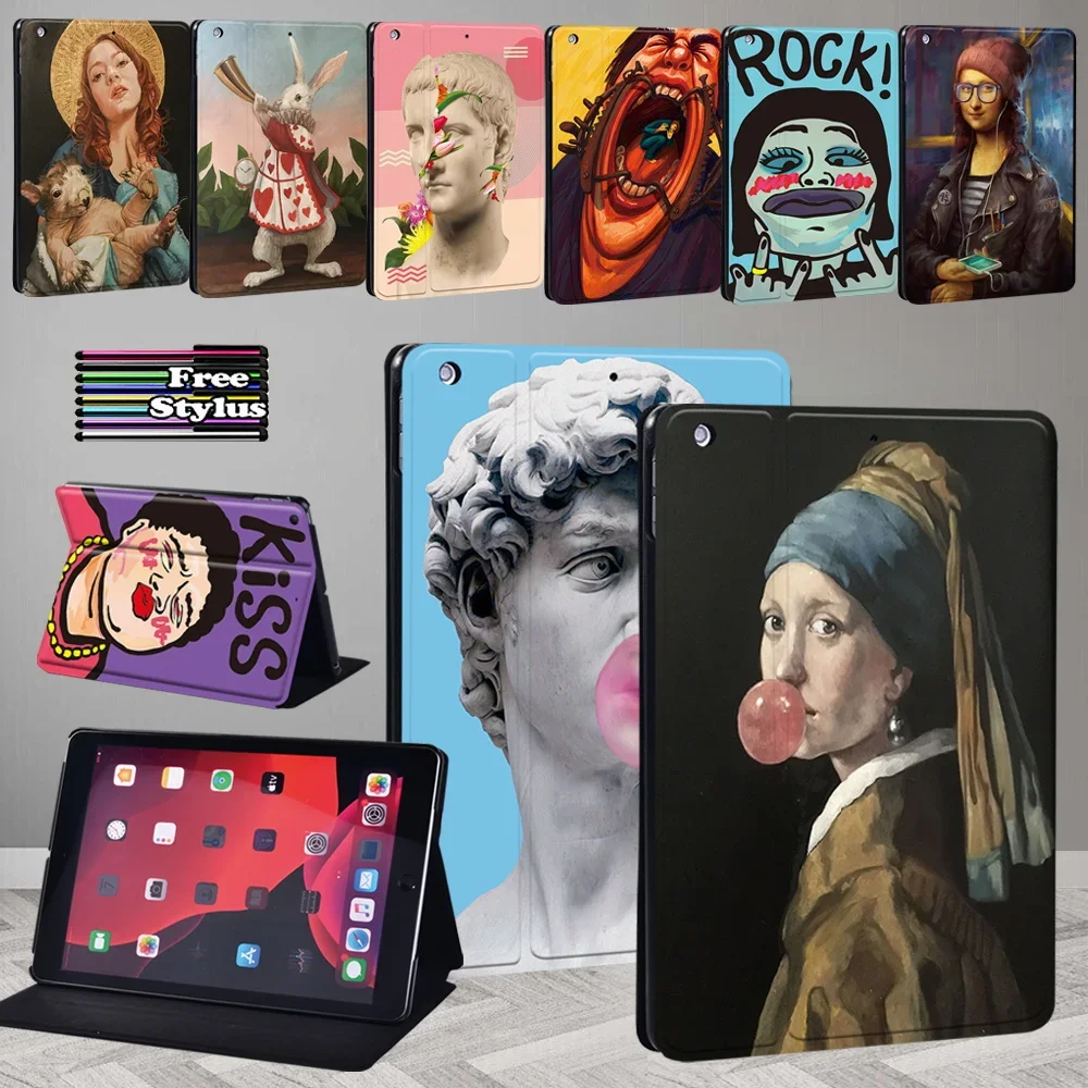 

Tablet Case for Apple IPad 2021 9th Generation 10.2 Inch Anti-Dust Cute Painting Stand Cover for IPad 2021 9th Gen