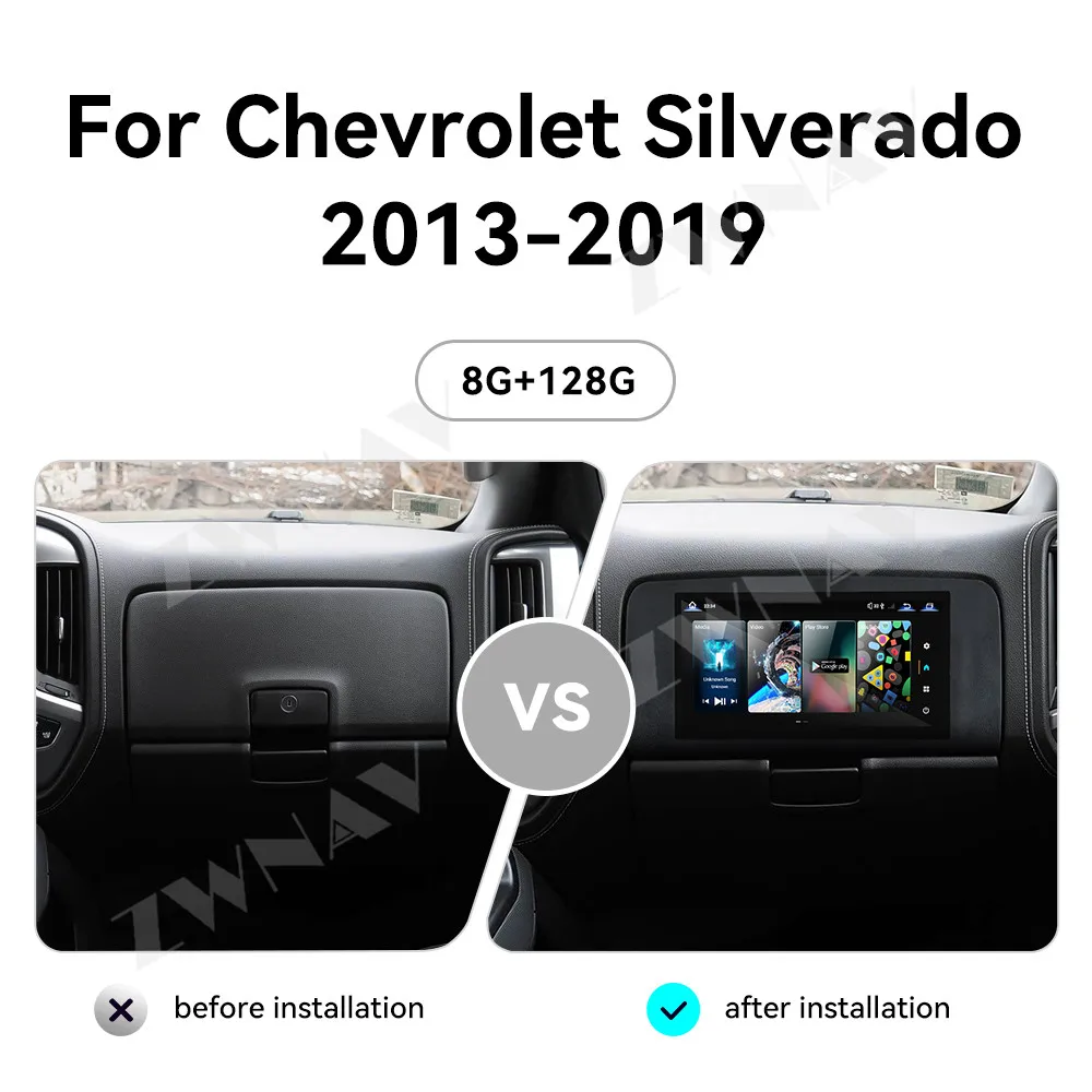 11,6-дюймовый Android 15 для Chevrolet Silverado, 2013-2019, второй пилотный экран GMC, Qualcomm, беспроводной мультимедийный плеер Carplay, 1768*828