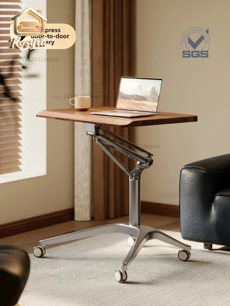 Pneumatic lifting table Movable standing workbench Home side few Small desk Computer lectern table