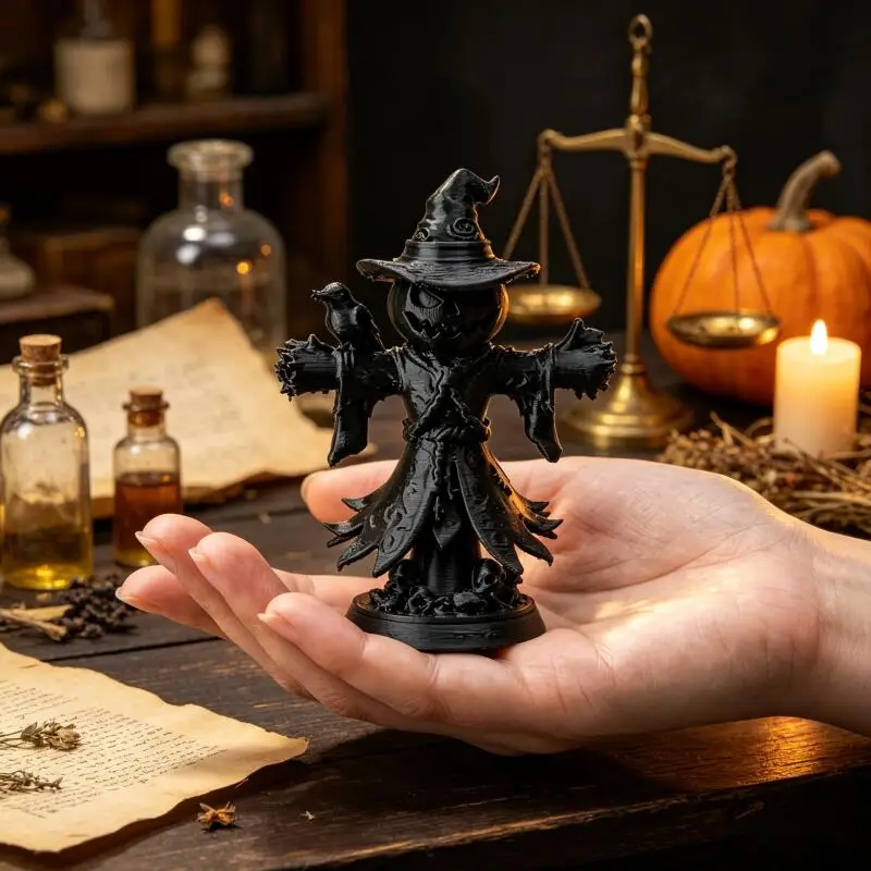 Desktop Ornaments Pumpkin Head A Scarecrow Take The Crow Modelling Shows Decorative Furniture Halloween Gift Table