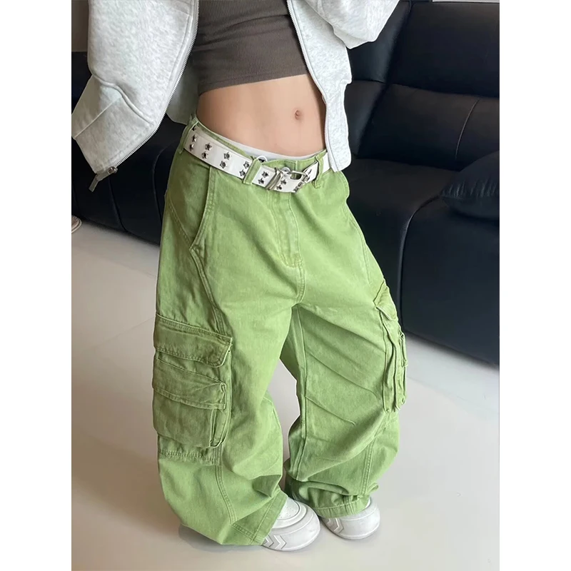 Women's Plain High Waist Cargo Pants, Street Fashion Casual Pocket Button Trousers for Daily Wear, Ladies For 2026 Autumn Winter