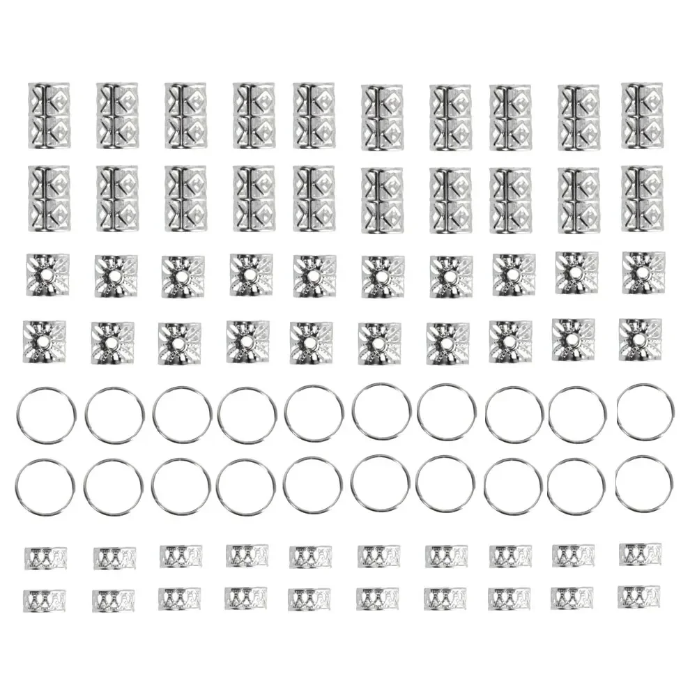 

80pcs Alloy Hollow Hair Braid Rings for Girls & Women Stylish Dreadlock Hair Beads Jewelry Locks Hair Accessories for Braids