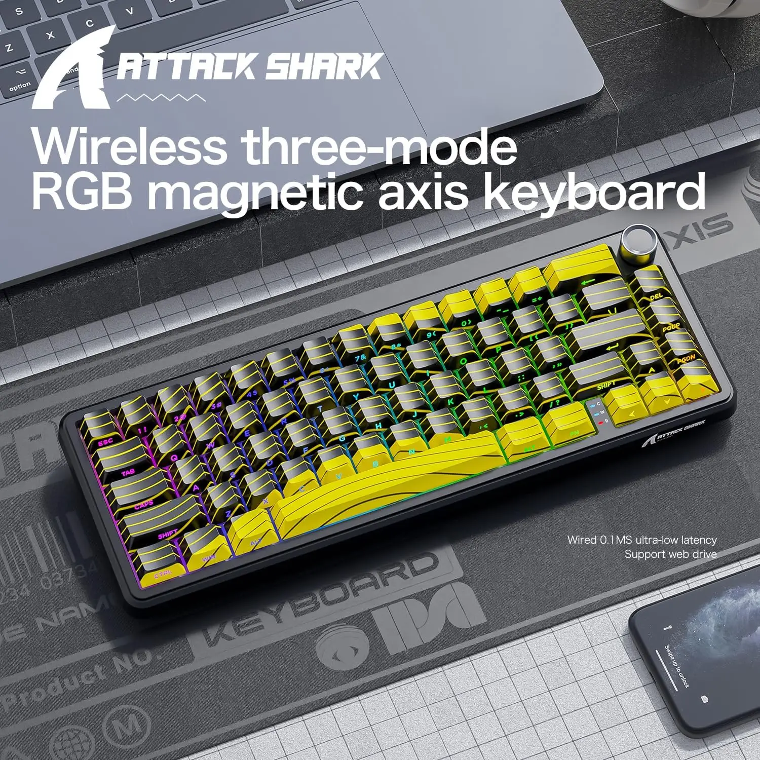 MAMBASNAKE x ATTACK SHARK X65PRO HE Rapid Trigger Keyboard, Magnetic Keyboard