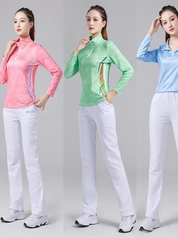 Women's Casual Fitness Clothing Team Sportswear Dance Performance Outfit Walking Suit Square Dance Ensemble Nylon Fabric Quic...