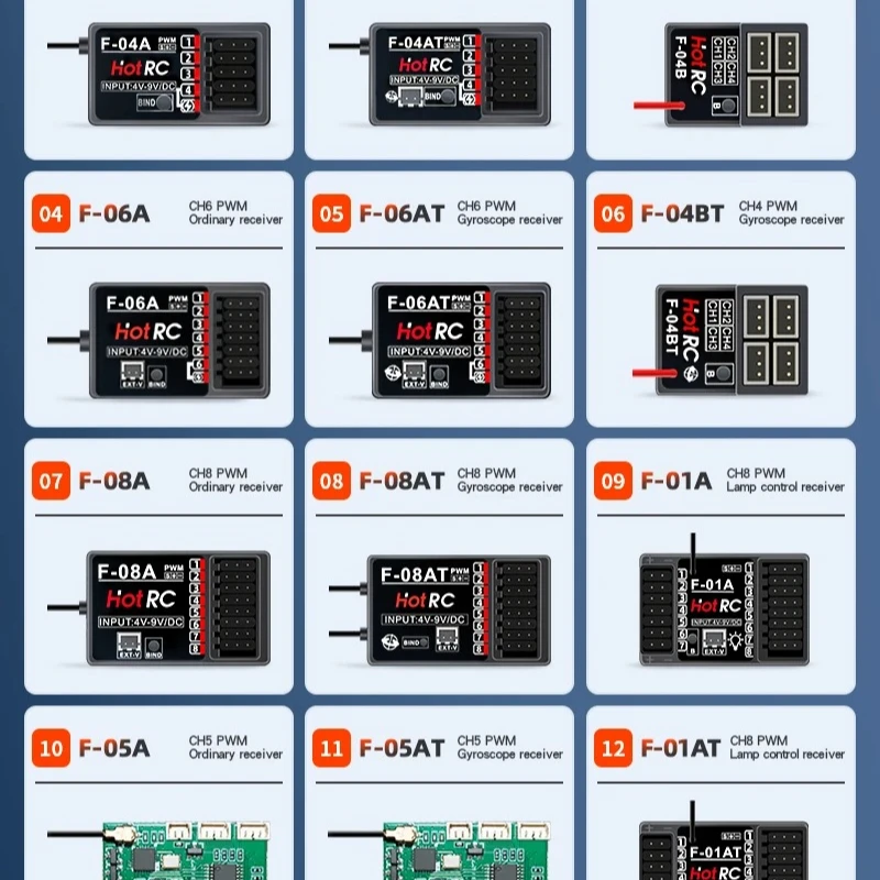 HOTRC 10CH 10 قناة 2.4 جيجا هرتز F-10A PWM استقبال ل CT-10B HT-10A الارسال التحكم عن بعد طائرة سيارة السفينة قارب خزان لعبة مجسمة #6