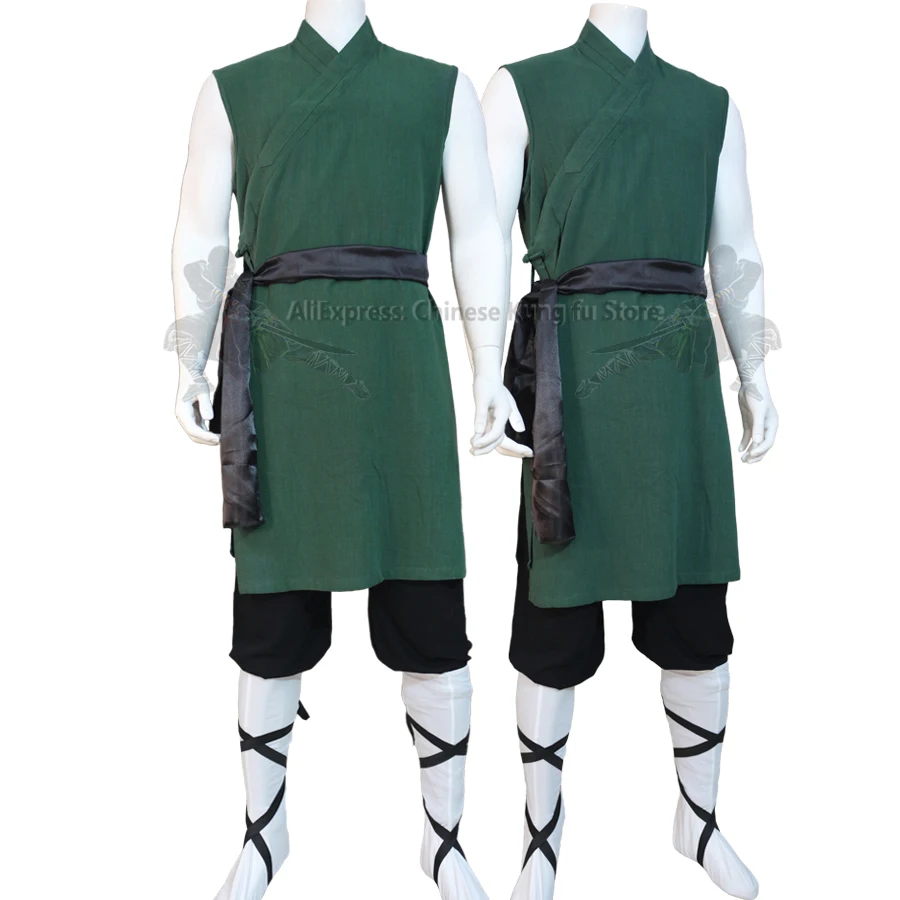 

Sleeveless Kung fu Suit Shaolin Monk Uniform Martial arts Tai chi Clothes Wing Chun Robes 20 Colors Custom Tailored