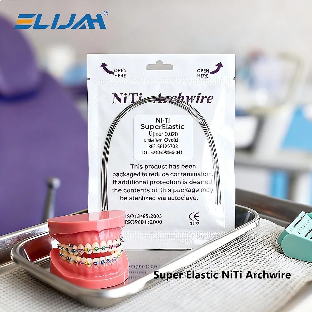 50Pcs Dentals Orthodontic Niti Archwires Natural Form Elastic Round Rectangular Lower Upper Arch Wires