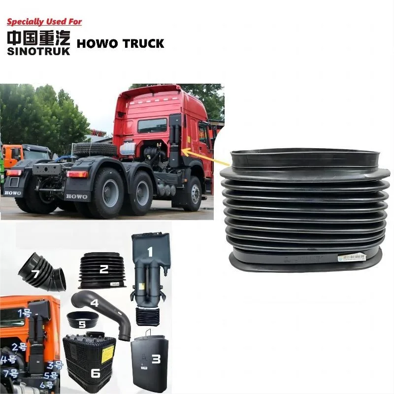

SINOTRUK HOWO Truck Parts Rubber Air Inlet Bellows WG9725190008 For HOWO Cabin Parts Air Intake Pipe HOWO 336 HOWO 371 HOWO 380