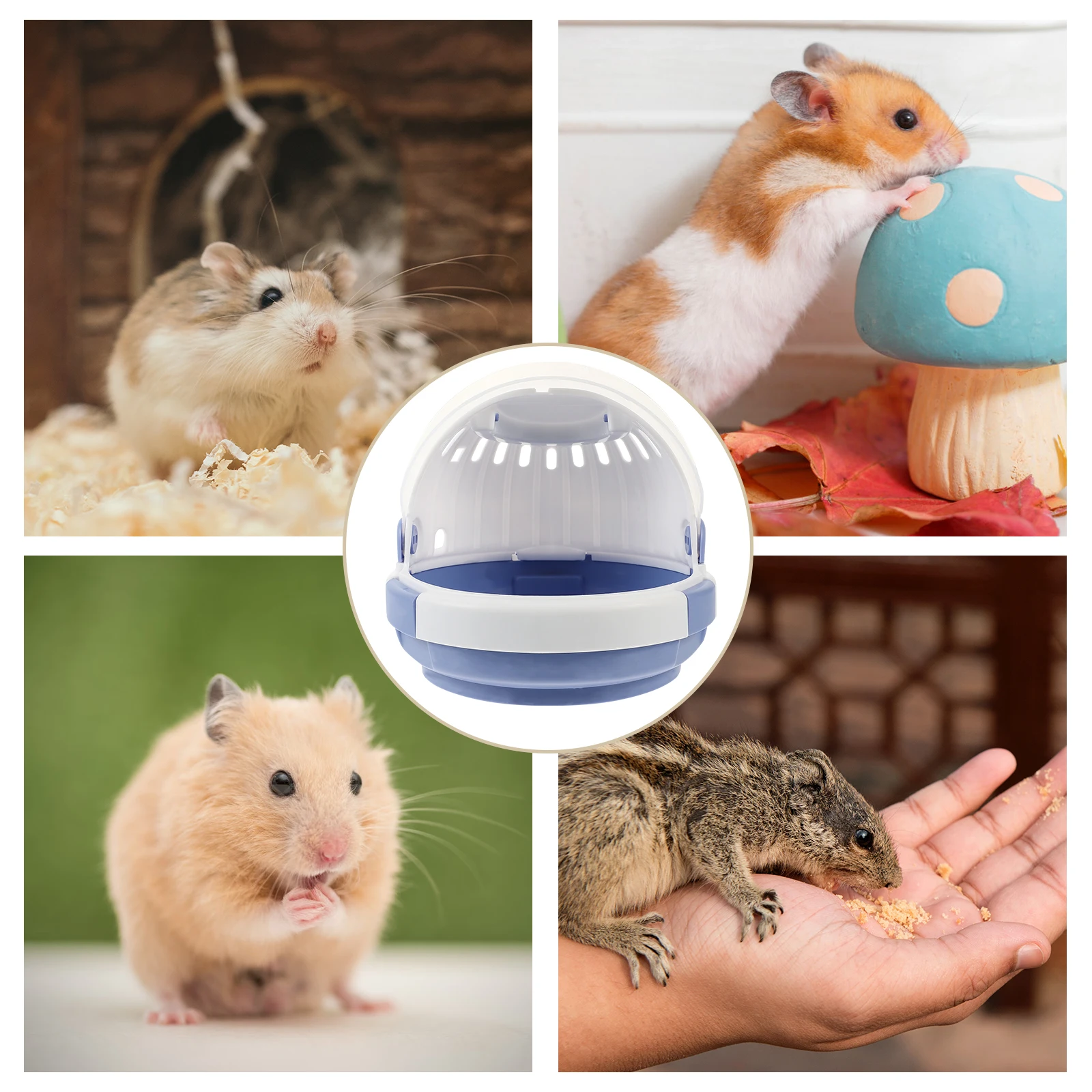 

Portable Hamster Cage Small Pet Carrier Transparent Design Breathable Travel Box for Hamsters Guinea Pigs Squirrels Outdoor
