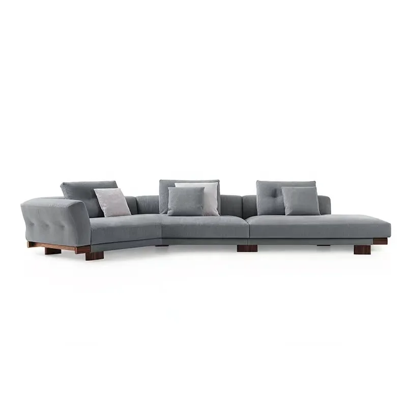 Modern simple corner living room sectional sofa customized fabric solid wood sofa couch