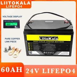 liitokala 24V/29.2V 60ah LiFePO4 Battery Lithium Iron Phosphate for boat inverter Car lighter Cycles Touring Batteries duty-free