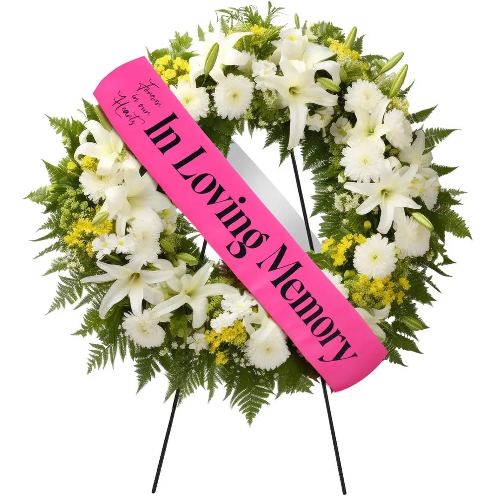 

Sash Memorial Wreath Sash Ribbon Celebration of Life Ribbon or Casket or Wreath for Memorial Service or Loved Ones 58x4'' (Pink,