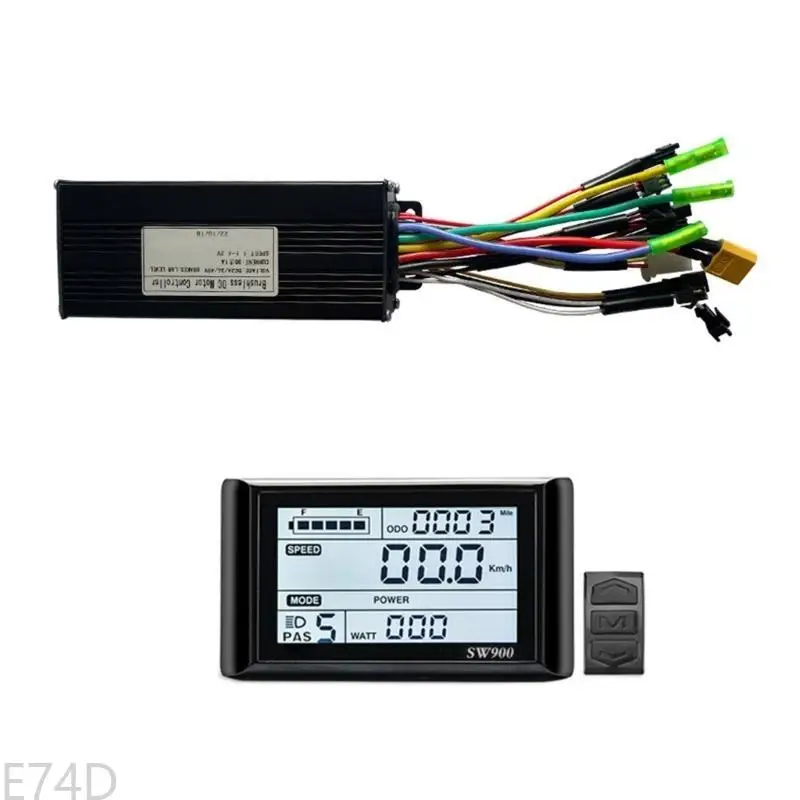SW900 LCD 디스플레이 패널을 포함한 E74D 전기 자전거 변환 세트 및 자전거 향상을위한 30A Sine Wavy Controller