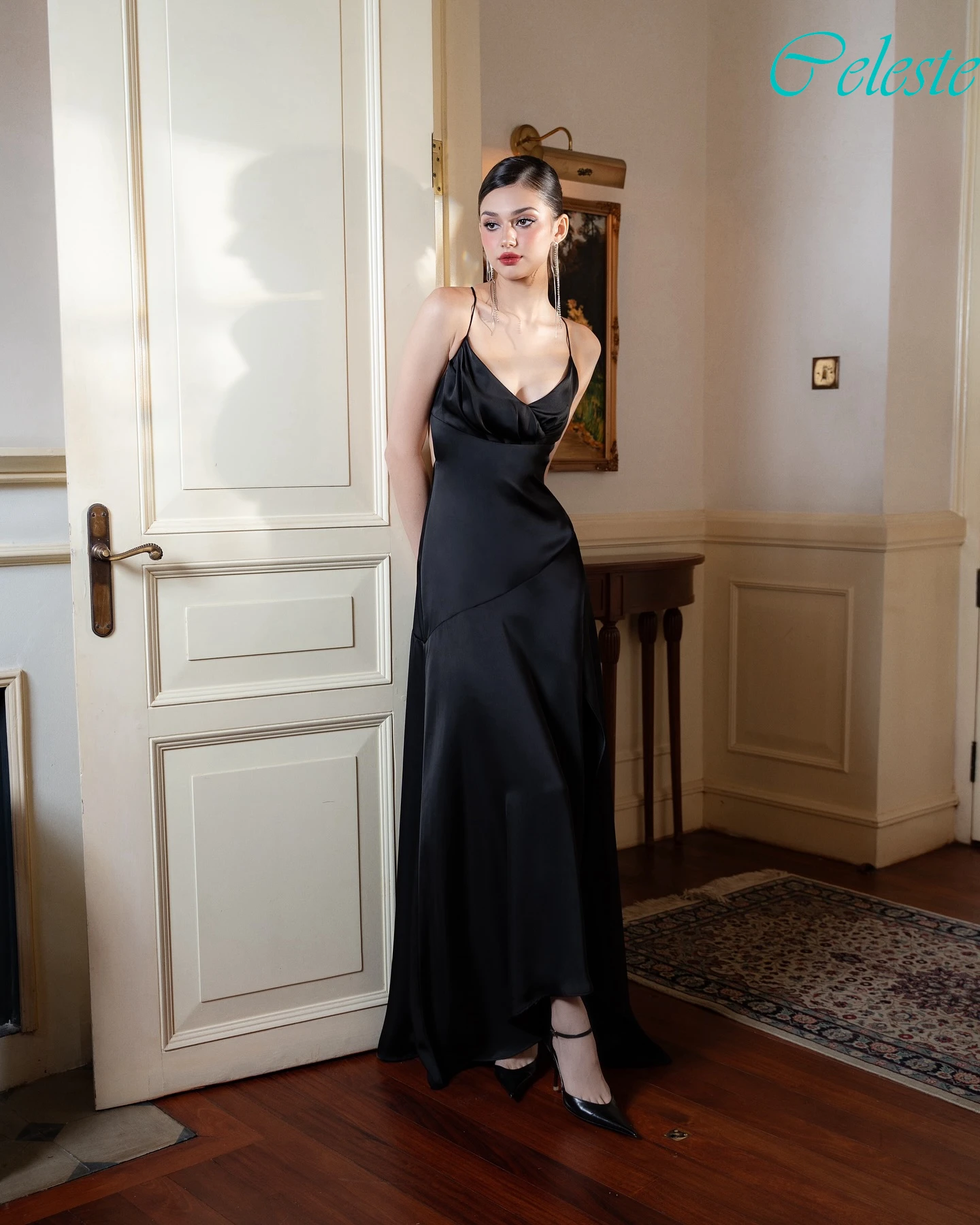 Vestido de noche Formal elegante con cuello en V, corte en A, personalizado, moda moderna, temperamento, vestidos de celebridades, vestido de fiesta de alta calidad