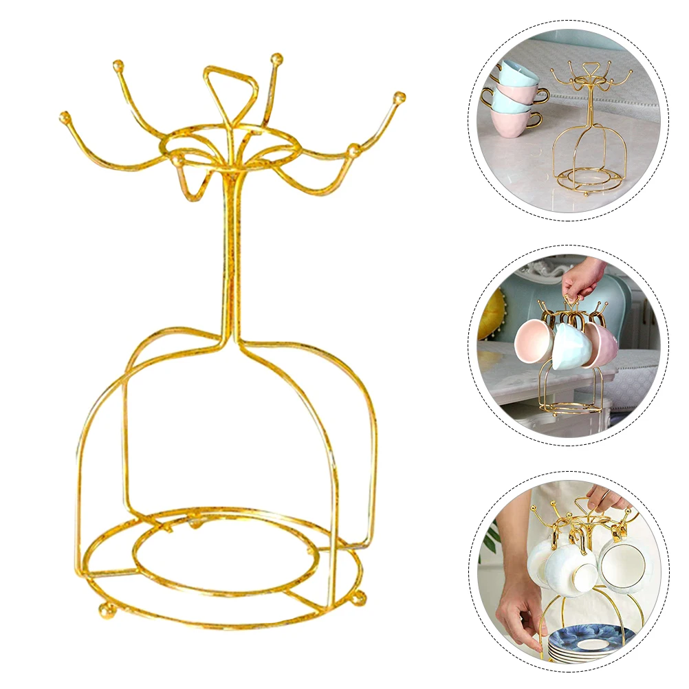 

1pc Iron Cup Holder Mug Rack Vintage Metal Wire Tree Stand For Coffee Mugs Organizer Drying Display Rack Tea Cup Kitchen Storage