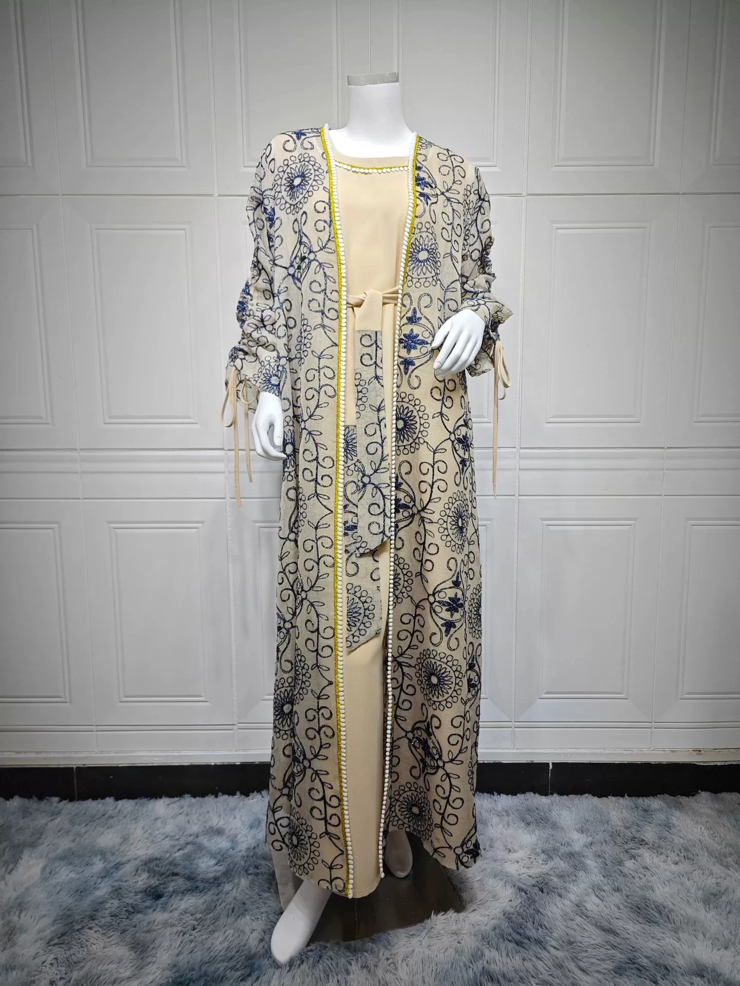 Muslim dress Middle Eastern cross-border foreign trade women's robe two-piece suit-GZXX520